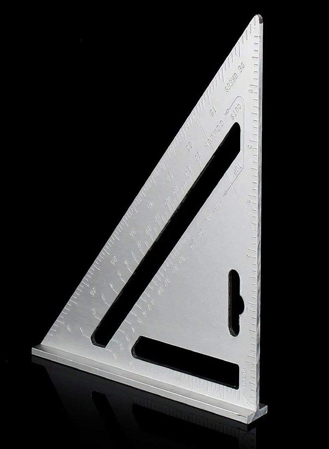 Emergity Premium Aluminum Alloy Double Side 90 Degree Right Angle Triangle Scale Ruler with Metric Inch Measurement Hand Tool | Set Square - Image 4